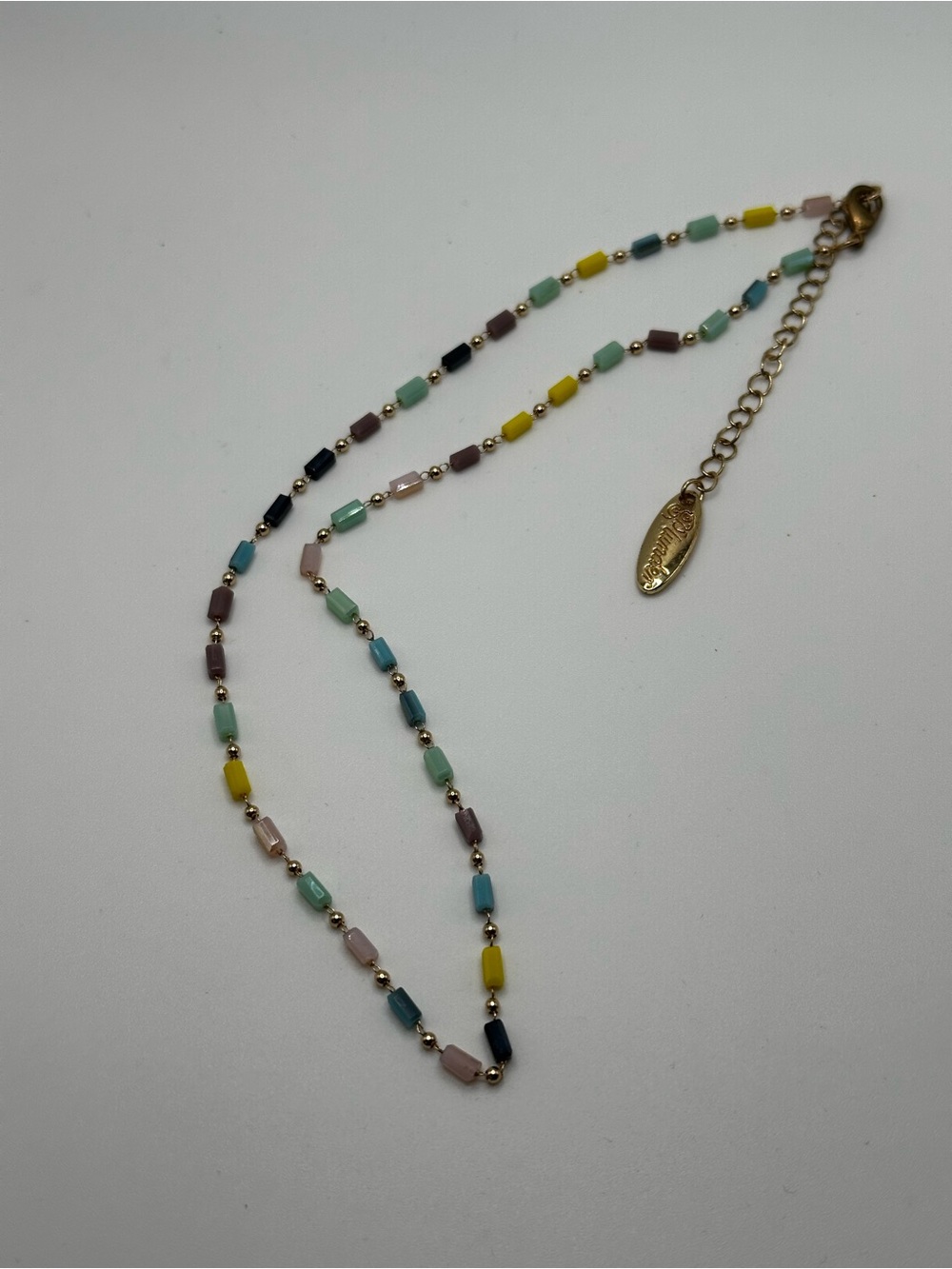 PLUNDER Multicolor Beaded Tube Necklace - 16” Women Casual Everyday Jewelry - Picture 3 of 6